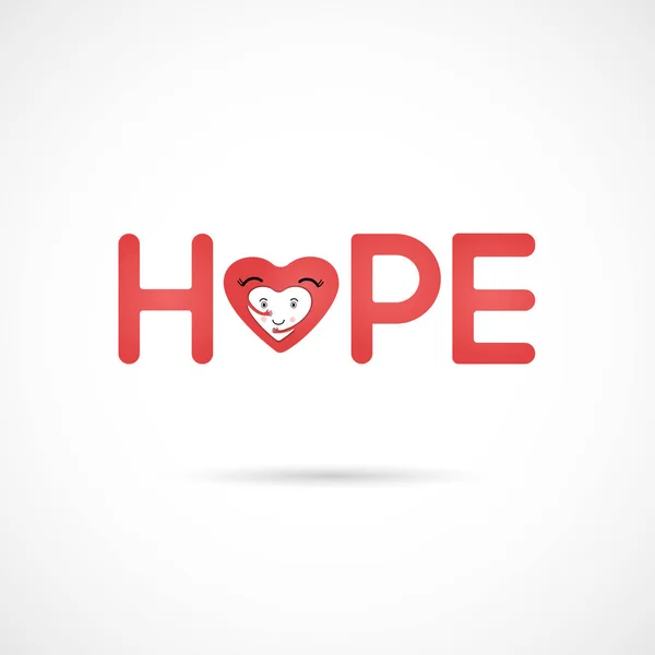 Hope Typographical Hope Word Icon Breast Cancer October Awareness Month — Vector de stock