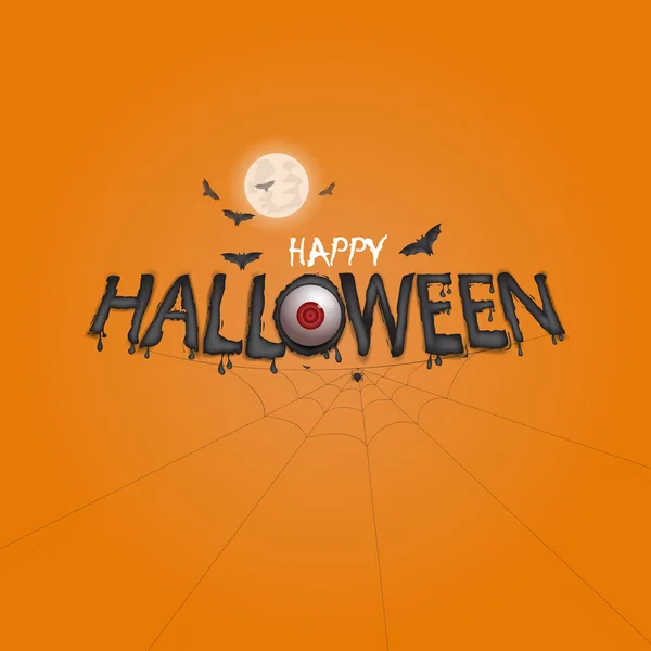 Stora Ögon Halloween Banner Kalligrafi Halloween Trick Eller Behandla Part — Stock vektor