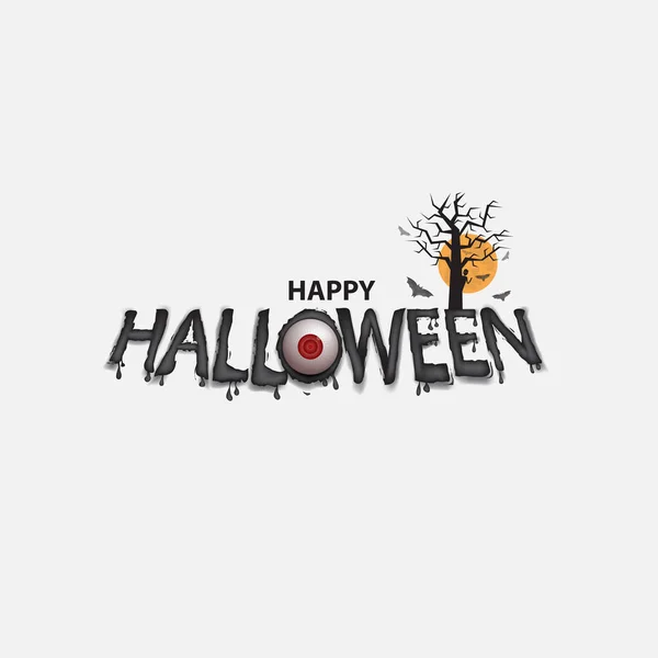 Ogen Halloween Banner Kalligrafie Party Feest Halloween Truc Behandelen Happy — Stockvector