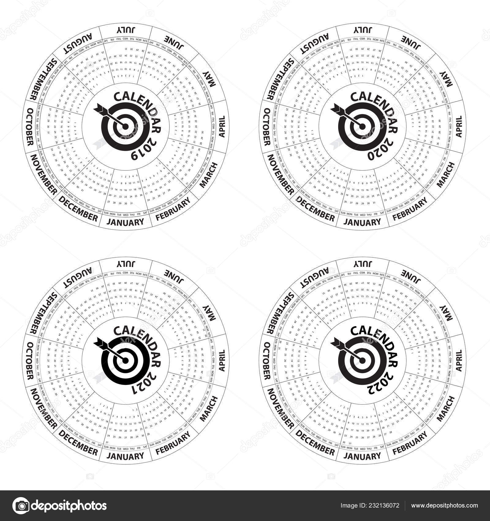 Calendar 2019 2020 2021 2022 Calendar Template Calendar Design Yearly Stock Vector C Chatchai5172 232136072 2019 2021 calendar black circle