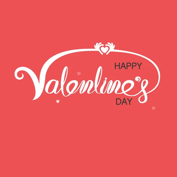 赤いハート の手を受け入れます バレンタインのロマンチックなグリーティング カードのロゴ レトロなビンテージ ロゴのスタイルが大好きです 愛と心のケアのアイコン 幸せなバレンタインデー タイポグラフィ Poster — ストックベクタ