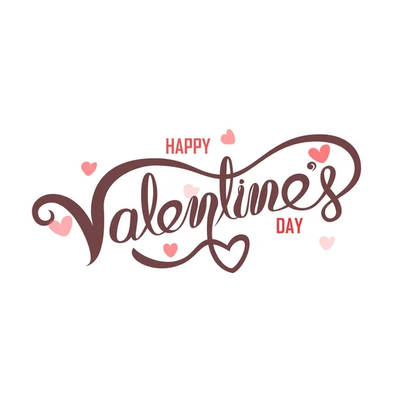 Mutlu Sevgililer Günü Tipografi Poster Handwritten Hat Text Valentines Romantik — Stok Vektör