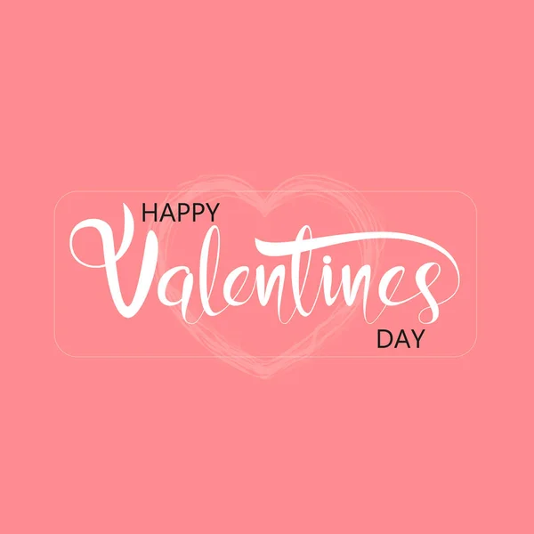 Mutlu Sevgililer Günü Tipografi Poster Handwritten Hat Text Valentines Romantik — Stok Vektör