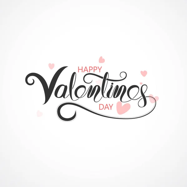 Mutlu Sevgililer Günü Tipografi Poster Handwritten Hat Text Valentines Romantik — Stok Vektör