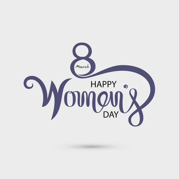 ピンクのハッピー国際女性の日誤植デザイン Elements International 女性の日シンボル 国際女性の日の概念を設計します ベクトル図 — ストックベクタ