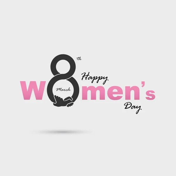 ピンクのハッピー国際女性の日誤植デザイン要素 — ストックベクタ