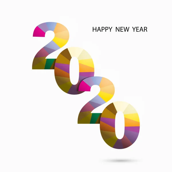 Feliz Año Nuevo 2020 background.Colorful tarjeta de felicitación design.Vec — Vector de stock