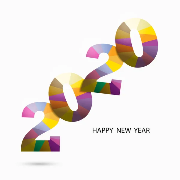 Feliz Año Nuevo 2020 background.Colorful tarjeta de felicitación design.Vec — Vector de stock