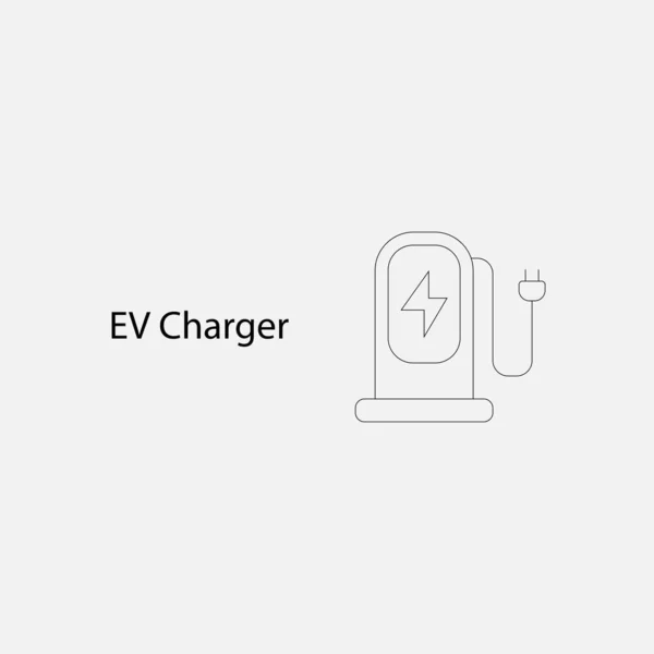 Bev Batterij Elektrische Voertuig Icon Electric Auto Pictogram Oplader Station — Stockvector