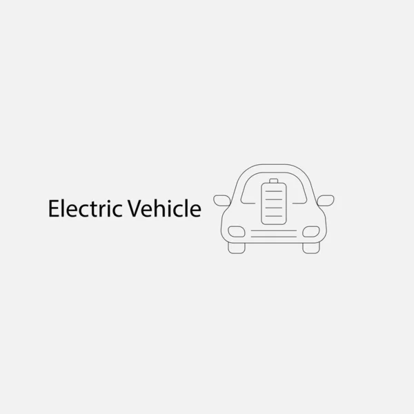 Bev Battery Electric Vehicle Icon Elektryczna Ikona Samochodu Ładowarka Stacji — Wektor stockowy