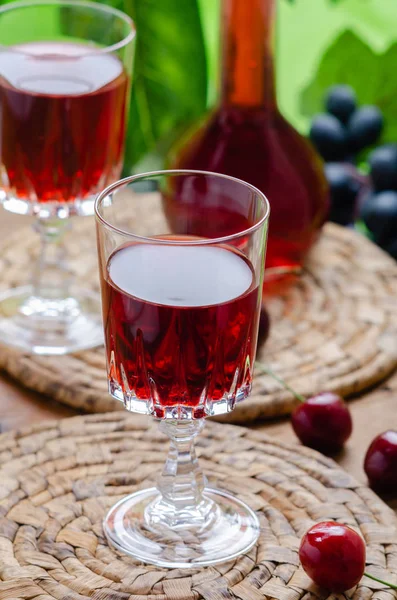 Ratafia Boisson Alcoolisée Sucrée Italienne Typique Soit Une Boisson Base — Photo