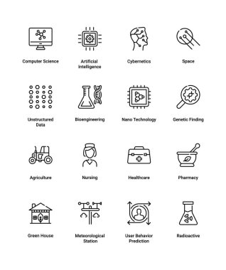 Science thin line icons easy to edit clipart