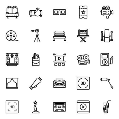 Sinema ve Film İnce çizgi simgelerini düzenlemeyi kolaylaştırır