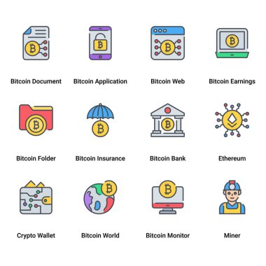 İnce Renk Çizgisi Vuruş Vektörü Bitcoin ve Şifreleme Para Birimi Simgeleri. Altsikkeler, bitcoin cüzdanı, hesap makinesi, şifreleme, ademi merkeziyet, engelleme zinciri, madencilik, dijital para dahil. Mono line pictogram ve infografik tasarım elementleri.