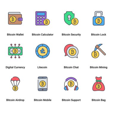 İnce Renk Çizgisi Vuruş Vektörü Bitcoin ve Şifreleme Para Birimi Simgeleri. Altsikkeler, bitcoin cüzdanı, hesap makinesi, şifreleme, ademi merkeziyet, engelleme zinciri, madencilik, dijital para dahil. Mono line pictogram ve infografik tasarım elementleri.
