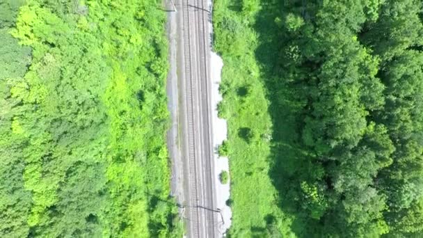 Vista aérea da ferrovia — Vídeo de Stock