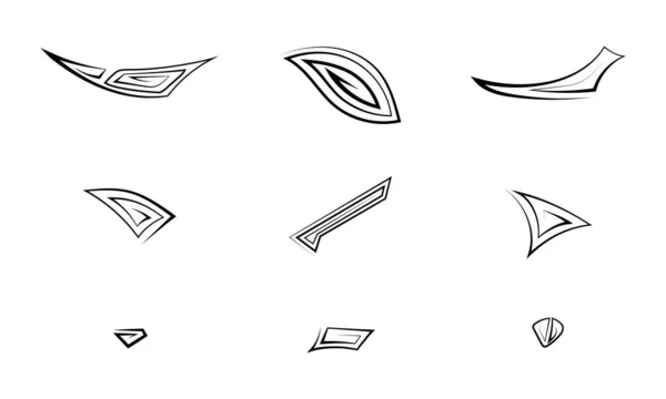 Ręcznie Rysowane Ikony Znaków Strzałek Ustawione Kolekcja Znaków Geometrycznych Czarny — Wektor stockowy