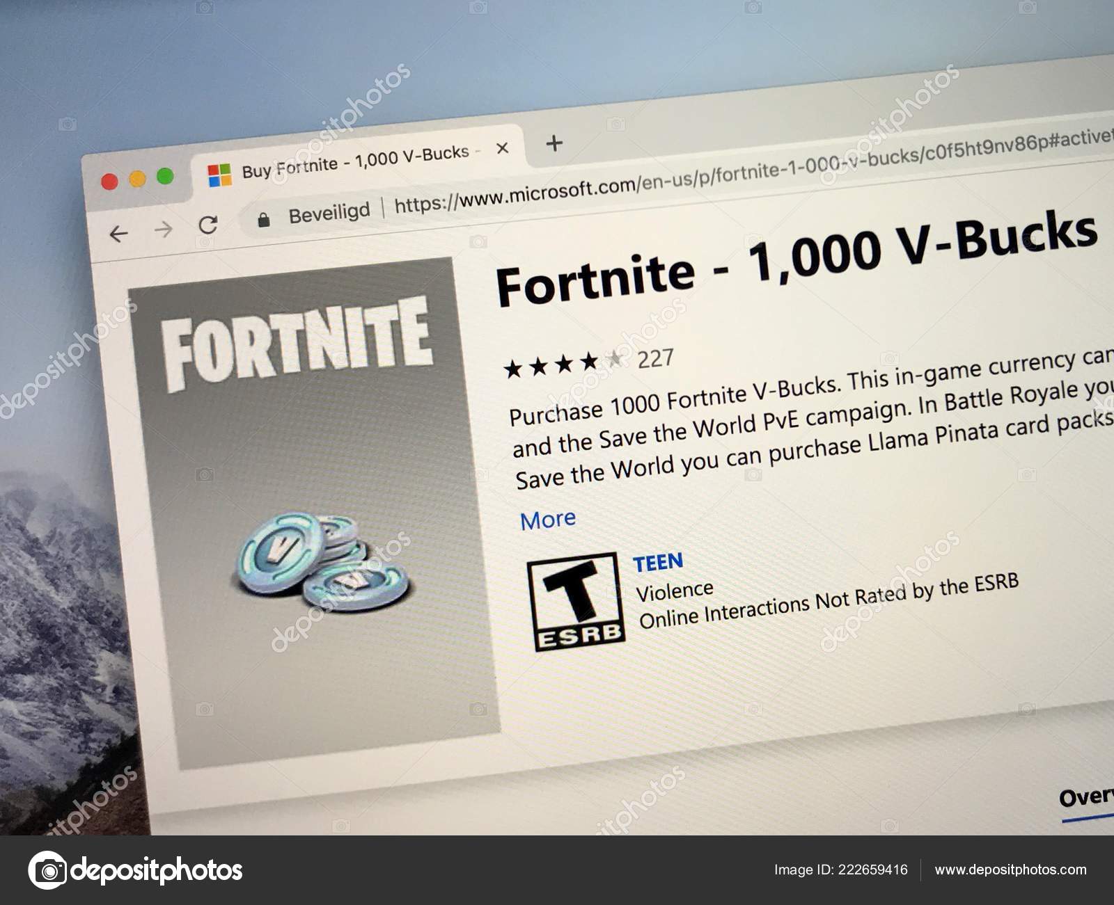 amsterdam the netherlands september 30 2018 website of microsoft store advertising for v bucks battle royale fortnite and game currency - fortnite v bucks 2018
