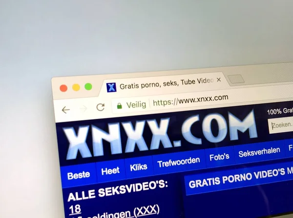 Amsterdam, The Netherlands - March 27, 2018: Homepage of xnxx.com, a pornog...