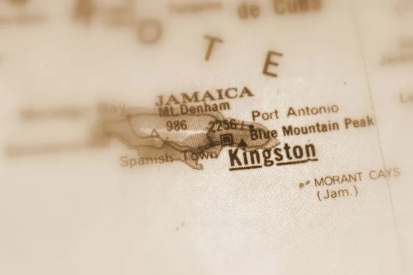 Kingston, a city in Jamaica (selective focus sepia)