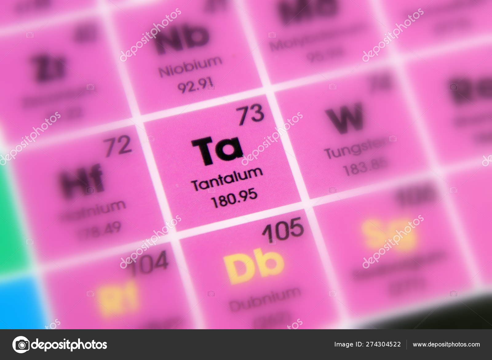 Photo ... Stock Chemical Tantalum Number Atomic Symbol \u2014 Element