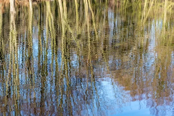 Imágenes otoñales con reflejos en el agua en otoño — Foto de Stock
