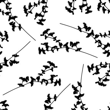 Moda siyah ve beyaz vektör dokusu. Tek krom çiçekli, dikişsiz desen. Moda, kumaş, döküntü baskı, duvar kağıdı.. 