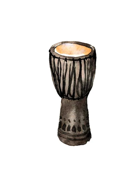 Ritmische Muziek Instrument Afrikaanse Arabische Drum Zwarte Djembe Met Traditionele — Stockfoto