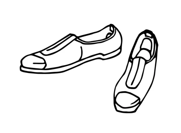 Pair Urban Modern Male Light Shoes Vector Illustration Black Ink — Stock Vector