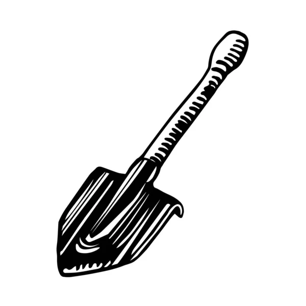 Short Bayonet Sapper Shovel Tool Tourist Sapper Scout Logo Emblem — Stock Vector