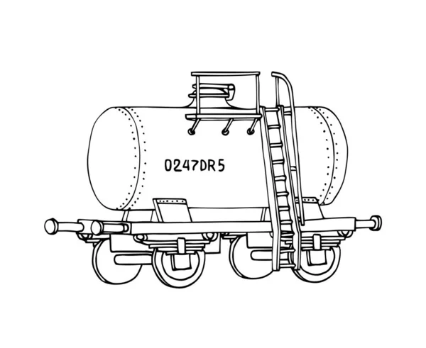 Tanque Ferroviário Carga Industrial Para Combustível Líquido Logística Transporte Ferroviário —  Vetores de Stock