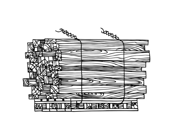 Imballaggio Industriale Tavole Legno Pallet Merci Commerciali Logistica Trasporto Merci — Vettoriale Stock