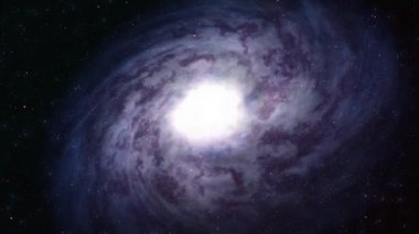 Siyah arka planda Spiral Gökada uzay Animasyonu 