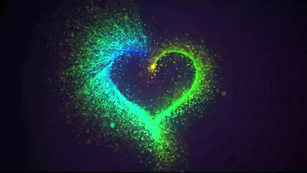 Animazione Amore Sfondo Scuro Con Amore Colore Verde — Video Stock