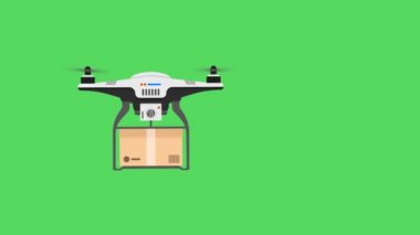 Dron Quadcopter yeşil ekranda, İHA 'yı yeşil ekranda uçurun.