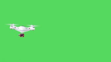 Dron Quadcopter yeşil ekranda, İHA 'yı yeşil ekranda uçurun.