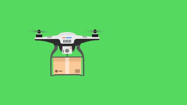 Drone Quadcopter di layar hijau, pengiriman Drone Flying dengan latar belakang di Green Screen — Stok Video