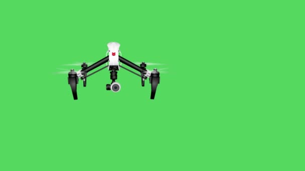 Drone Quadcopter na zielonym ekranie, dostawa Drone Latanie z tłem w zielonym ekranie — Wideo stockowe