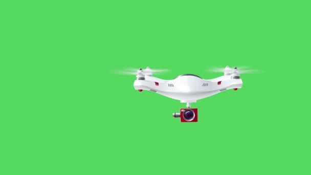 Drone Quadcopter na tela verde, entrega Drone Voando com o fundo na tela verde — Vídeo de Stock