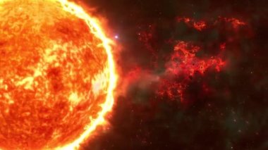 Sun 4k, Sun Solar Atmosfer Yeşil zemin üzerinde izole edilmiş, güneşin yeşil ekran karşısında yakın plan, 4K 3D döngü yeşil ekran arkaplan üzerinde