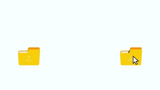 File transfer animatie, Computer naar Laptop File overdracht, zip-bestand overdracht animatie. file-transfer laden voortgangsbalk, 0 tot 100 laden voortgangsbalk animatie, computer naar computer bestandsoverdracht — Stockvideo