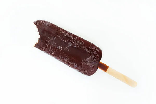 Ice popsicle on a stick, on a white isolated background