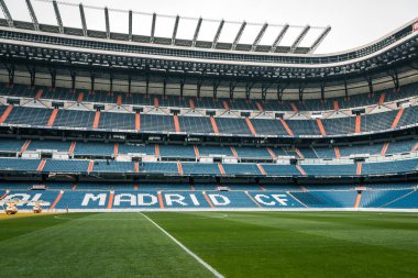 Madrid, İspanya - 02 / 02 / 2016. Santiago Bernabu Stadyumu, futbol stadyumu