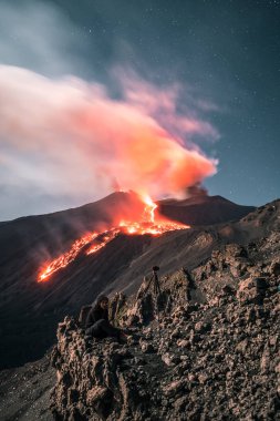 Patlama Yanardağı Etna, Sicilya 