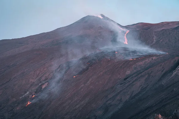 Eruption Volcano Etna Sicilië — Stockfoto