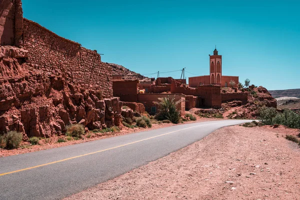 Krajobraz Maroka Domy Zbudowane Gliny — Zdjęcie stockowe