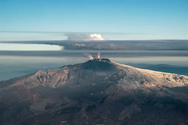 Vue Aérienne Volcan Etna Sicile — Photo