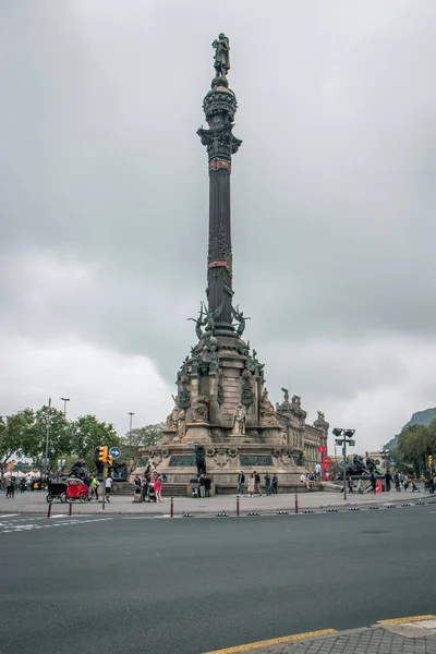 Barcelona España Mayo 2018 Estatua Cristóbal Colón —  Fotos de Stock