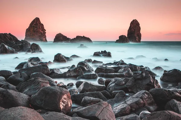 Rocas Atardecer Mar —  Fotos de Stock