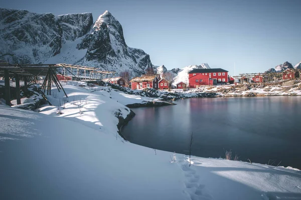 Norveç Denizdeki Eski Ahşap Evler — Stok fotoğraf